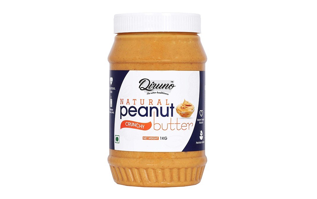 Diruno Natural Peanut Butter Crunchy   Plastic Jar  1 kilogram